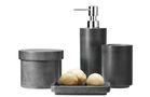 Nate Berkus Harbor Large Bath Canister in Gray, Nate Berkus Harbor Soap Dish in Gray, Nate Berkus Harbor Soap Pump in Gray, and Nate Berkus Harbor Bath Tumbler in Gray