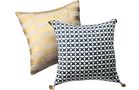Nate Berkus Gold Broken Stripe Pillow and Nate Berkus Indigo Star Ikat Pillow