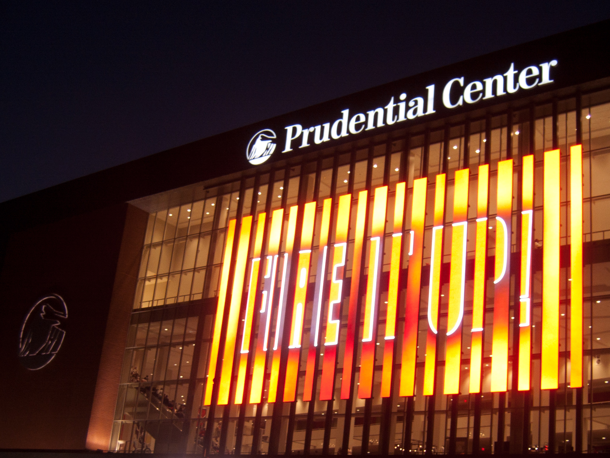 Prudential Center, home of the New Jersey Devils hockey team Stadium Lights