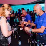 A guest enjoys a beer smapling at Georgia Aquarium's Red, White & Brew. Red, White & Brew
