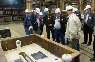 Members of a U.S. Nuclear Infrastructure Council delegation visited the foundry at Newport News Shipbuilding as part of a shipyard tour. The organization advocates for new nuclear energy initiatives. Photo by Ricky Thompson/HII NIC Delegation Tour