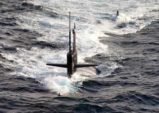 HII's Newport News Shipbuilding division has been awarded a $17.7 million contract to perform planning work in support of maintenance and modernization efforts on the submarine USS Helena (SSN 725), shown here transiting the Atlantic Ocean in March. Navy photo USS Helena (SSN 725)