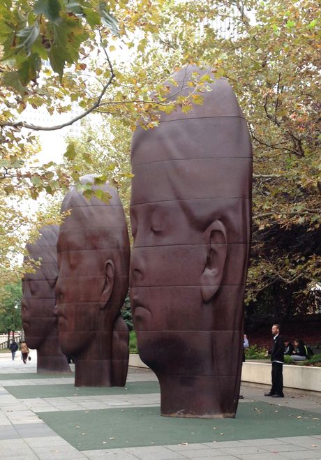 Jaume Plensa's giant Millennium Park sculptures in Chicago, Ill.