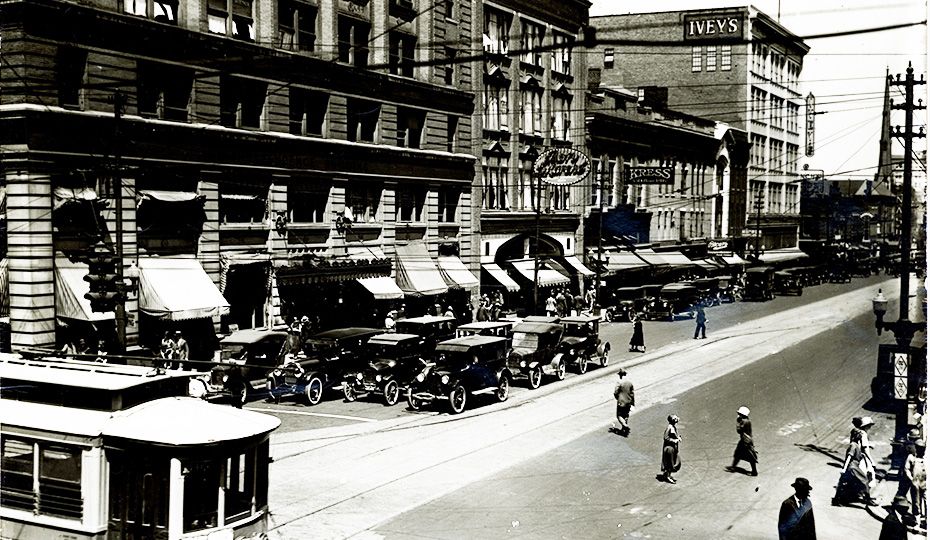 Is this Tryon Street in uptown Charlotte back in the day or another town? 02160303Tryon