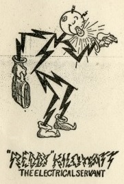 This rendering of the corporate symbol "Reddy Kilowatt" is excepted from the registered trade-mark granted to Ashton B. Collins, Sr. by the U.S. Patent Office on March 28, 1933. Reddy_Kilowatt_US_patent_picture_1933