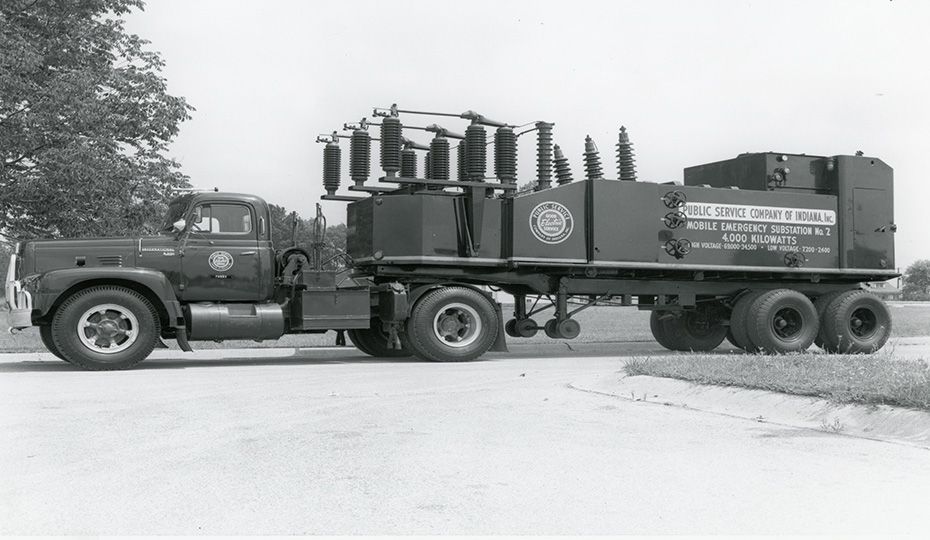 This mobile substation was part of Public Service Co. of Indiana. What year and model is it? truck 37