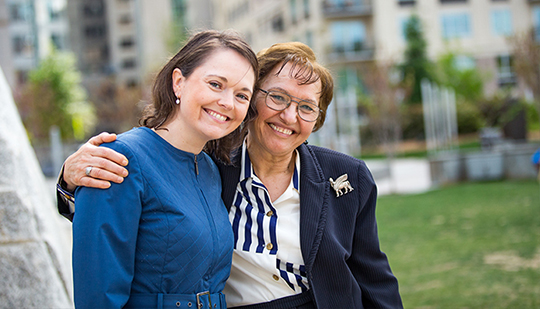 Ann Warren, left, and Katrin Michael maintain a long-distance friendship after Warren helped Michael earn her citizenship. WarrenMichaelPhotoshow2