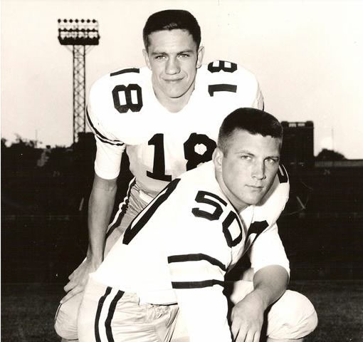 Curry, foreground, with Georgia Tech teammate Billy Lothridge. p03