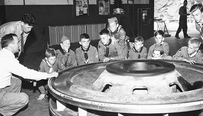 The Boy Scouts outing in the 1950s sponsored by Carolina Power & Light. cpl 178 SCOUTS