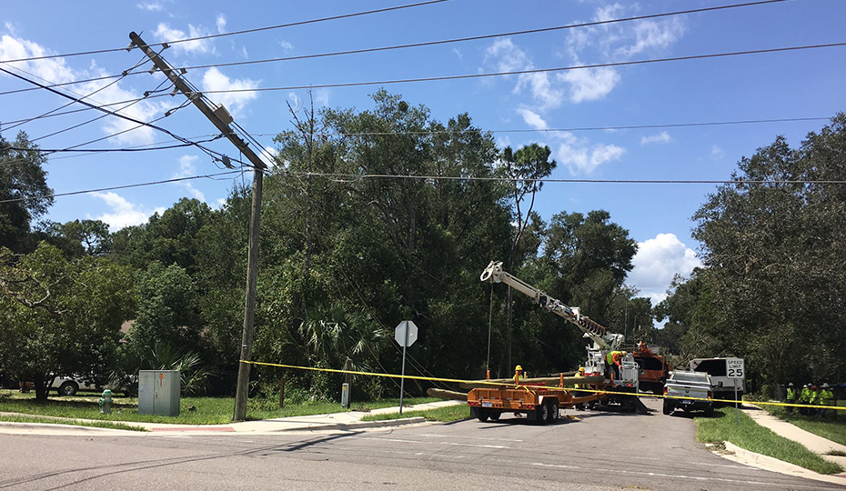 This crew in Apopka, Fla, installed two new power poles. 20170912Apopka