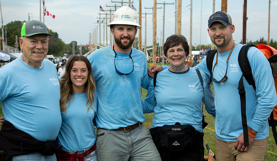 From left: Bob Pound, Brennan Hesse, Tyler Pound, Jane Pound, and Brandon Gills after Tyler's final event. 20171019IntRodeoPound_2
