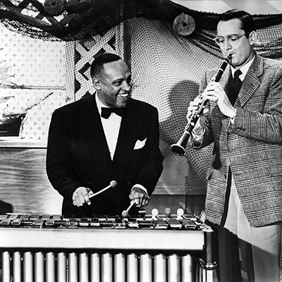 Lionel Hampton on the vibraphone with Benny Goodman. 2018-0201-BHM-Hampton-400