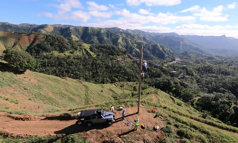Duke Energy crews working in Puerto Rico's mountains. Watch the video below for more drone footage. 2018-0205-Armando-930-2