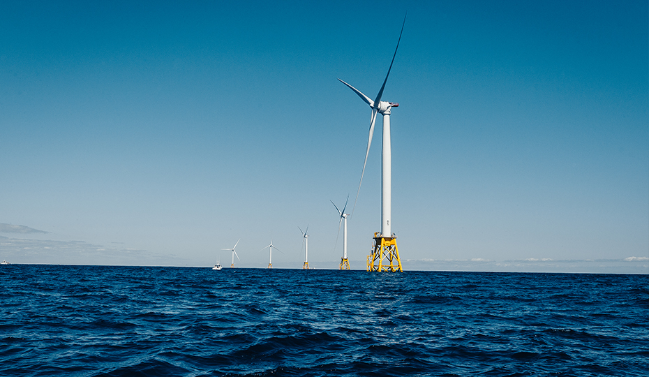 Block Island, the nation's first offshore wind farm, spinning off the coast of Rhode Island. Photo courtesy of GE Reports and Humza Deas. 2018-0514-Renewable-Control-Center_930_7