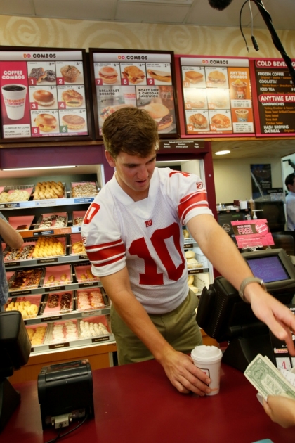 NY Giants pep rally hosted by Dunkin