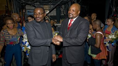 Robert Battle and choreographer Rennie Harris at the world premiere of Home