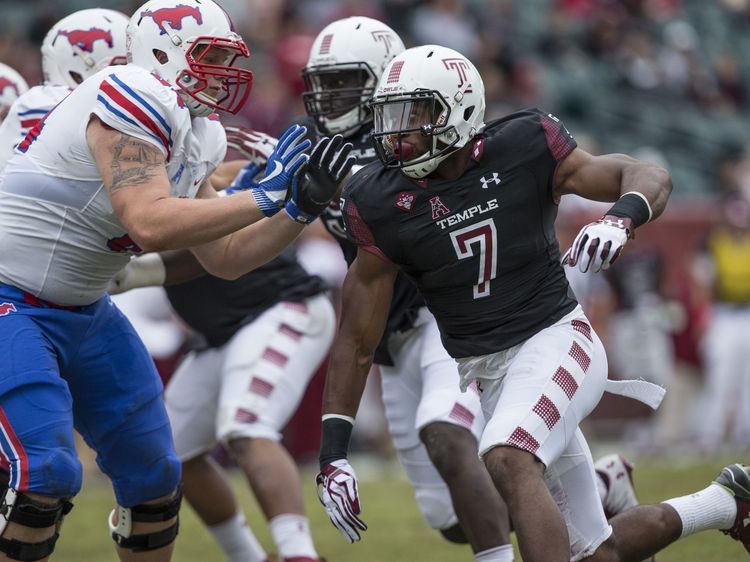 Temple's Defensive Lineman Haason Reddick rushes the passer. (Photo credit: Temple University) Wake Forest and Temple Square Off in the Military Bowl presented by Northrop Grumman