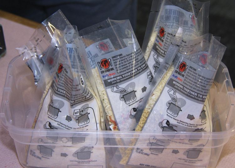 Packaged meals combined white rice, soy, dehydrated vegetables and 23 different vitamins. Northrop Grumman Sends Hunger Packing During Hunger Action Month