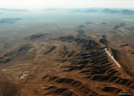 The proposed Yucca Mountain repository is designed to store 70,000 metric tons of nuclear materials. (Photo: Nuclear Energy Institute) yucca_mountain_aerial_view_nei