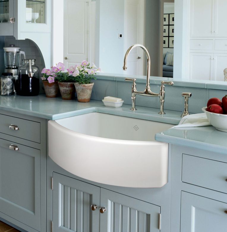 ROHL Shaws Original Waterside Apron Front Fireclay Kitchen Sink 