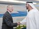 HH General Sheikh Mohamed bin Zayed Al Nahyan Crown Prince of Abu Dhabi Deputy Supreme Commander of the UAE Armed Forces greets Dr Glen Daigger, President of the International Water Association. 