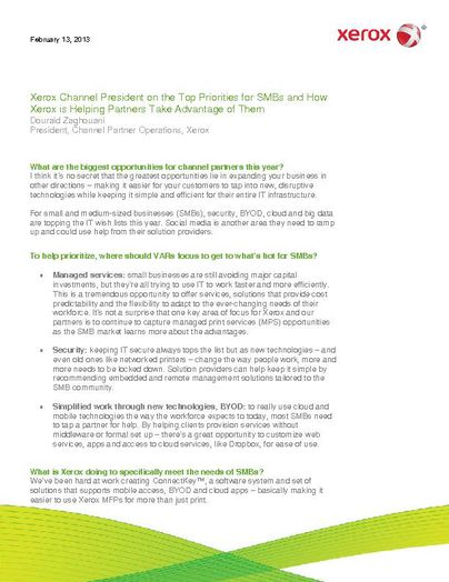 Q&A with Xerox Channel President